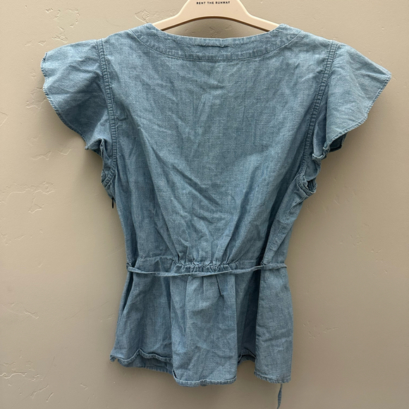 J Crew Chambray Wrap Top - Picture 4 of 4